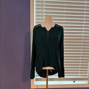 Maurices Dark Green Button-Down Blouse